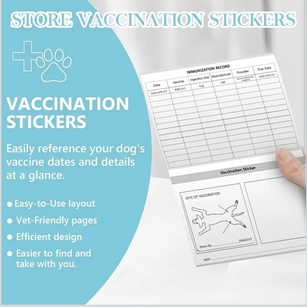 Blue Puppy Health Record Book  Notebook Dog or Cat medical and vaccine book